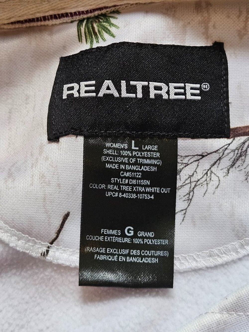 Women's Realtree Xtra Colors White Out Camo Hoodie Maroon White Accents Size L - Picture 9 of 10